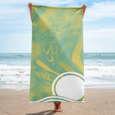 Sturgis Street Beach Towel Yellow Green by Derek Munn