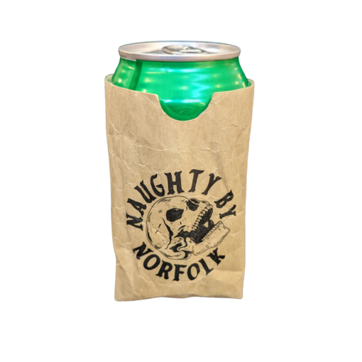 Naughty By Norfolk Paper Bag Koozie