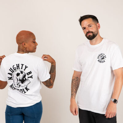 Naughty By Norfolk White Heavy Weight Tee